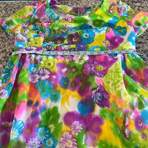 Handmade vintage 60’s empire waist dress I’d say roughly modern size 12 - Picture 2 of 4